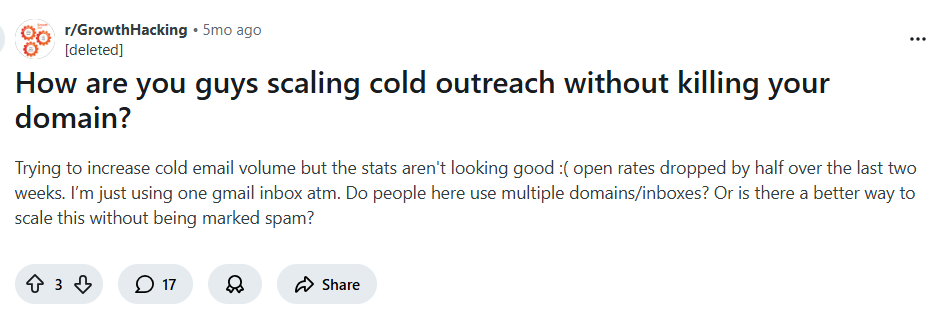 reddit gmail cold outreach experience