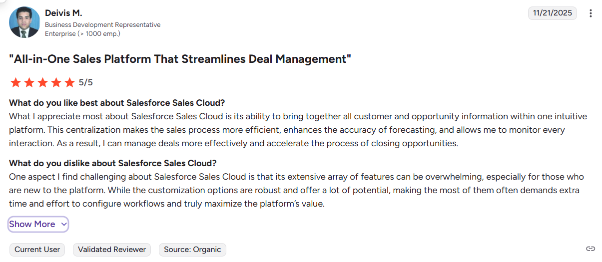 salesforce g2 review