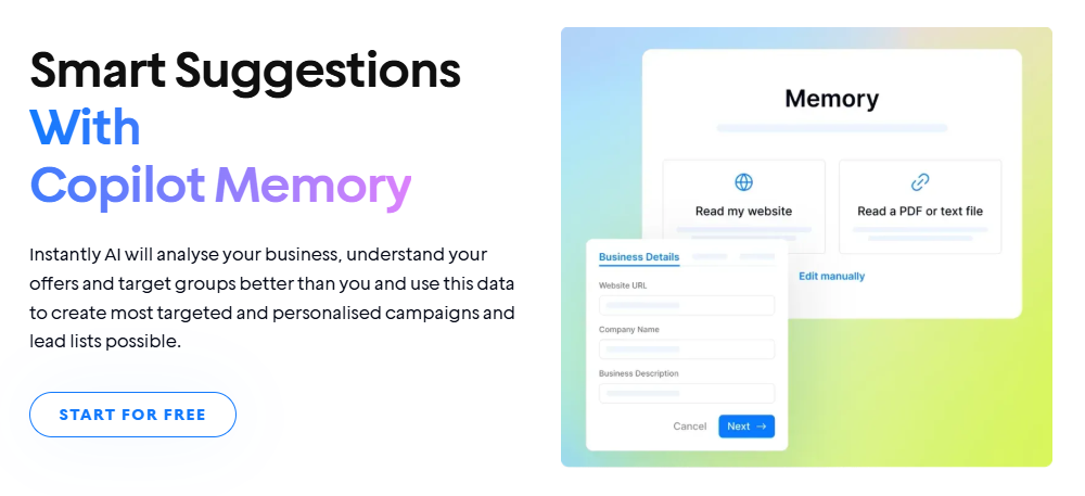 instantly copilot memory