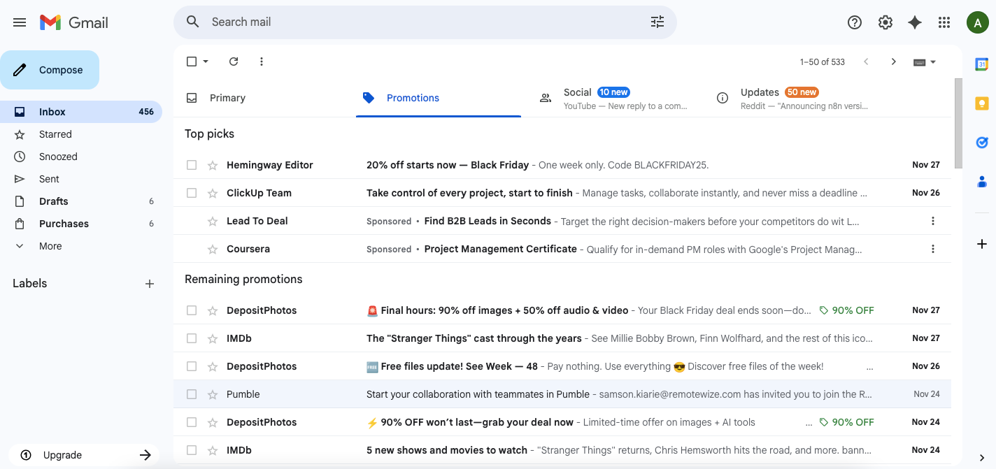 gmail promotions tab