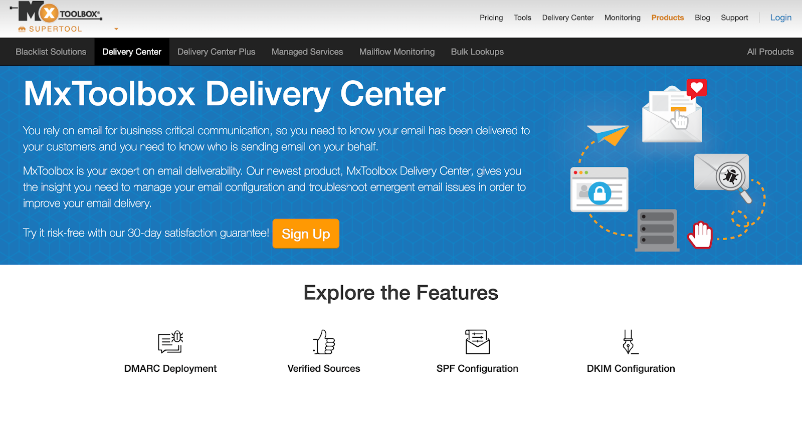 mxtoolbox email deliverability monitoring tool