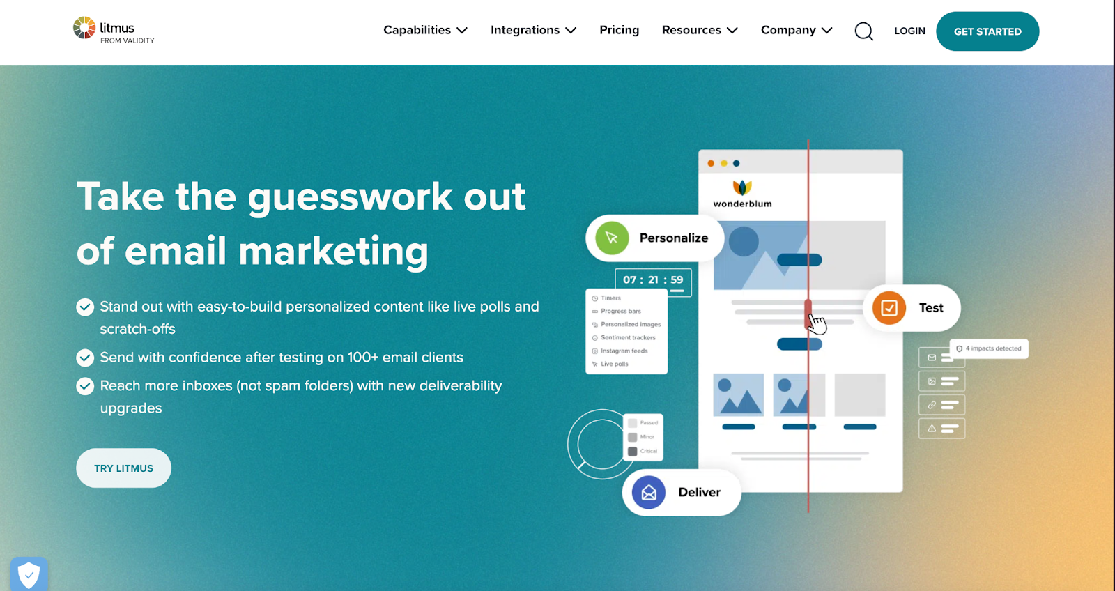 litmus email deliverability monitoring tool