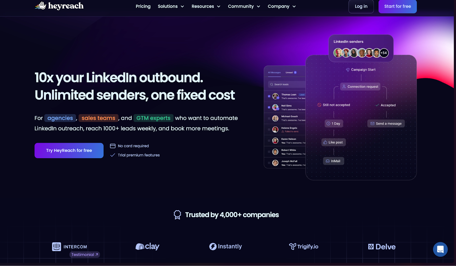 heyreach linkedin prospecting tool