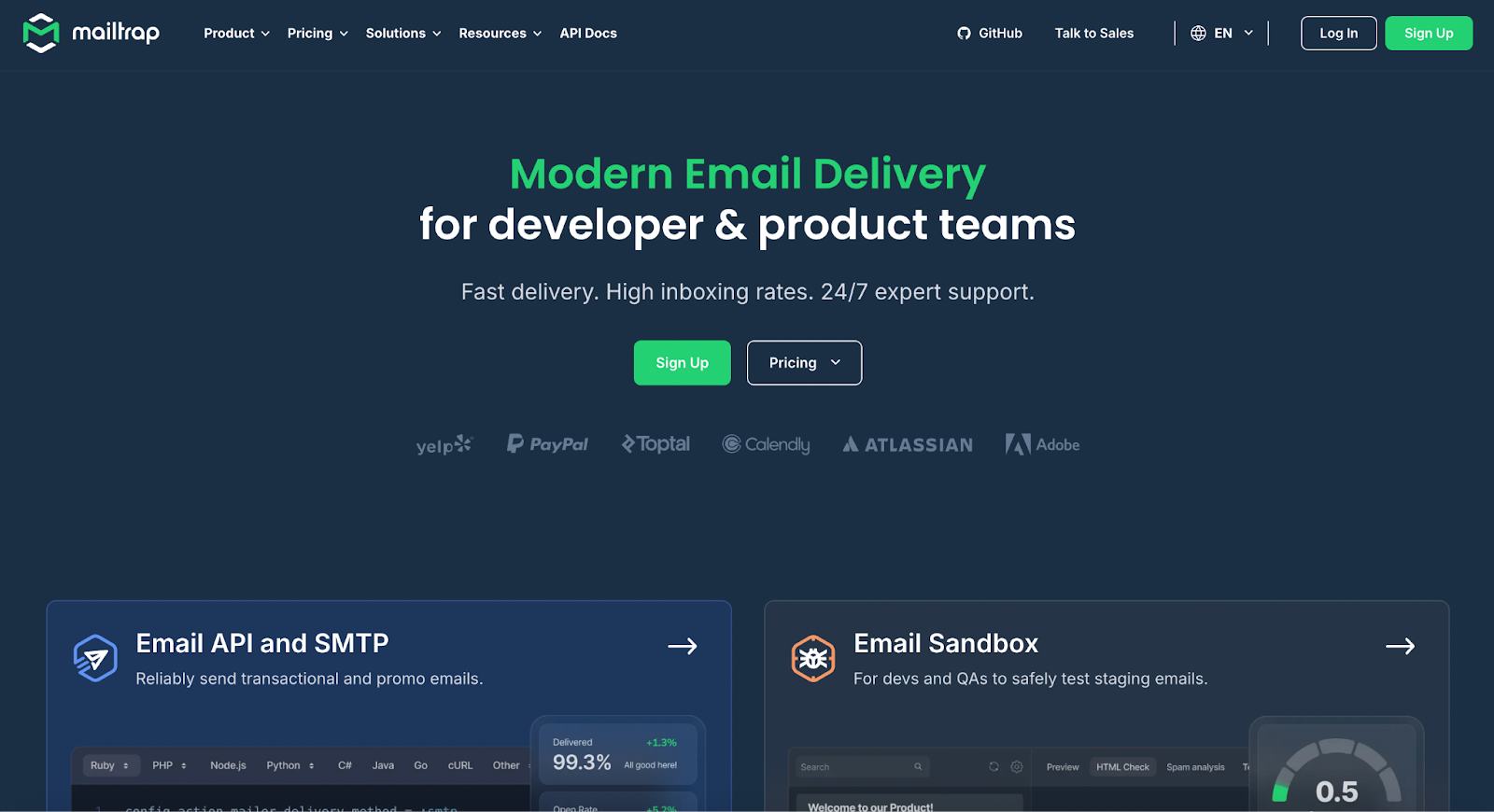 mailtrap email deliverability monitoring tool