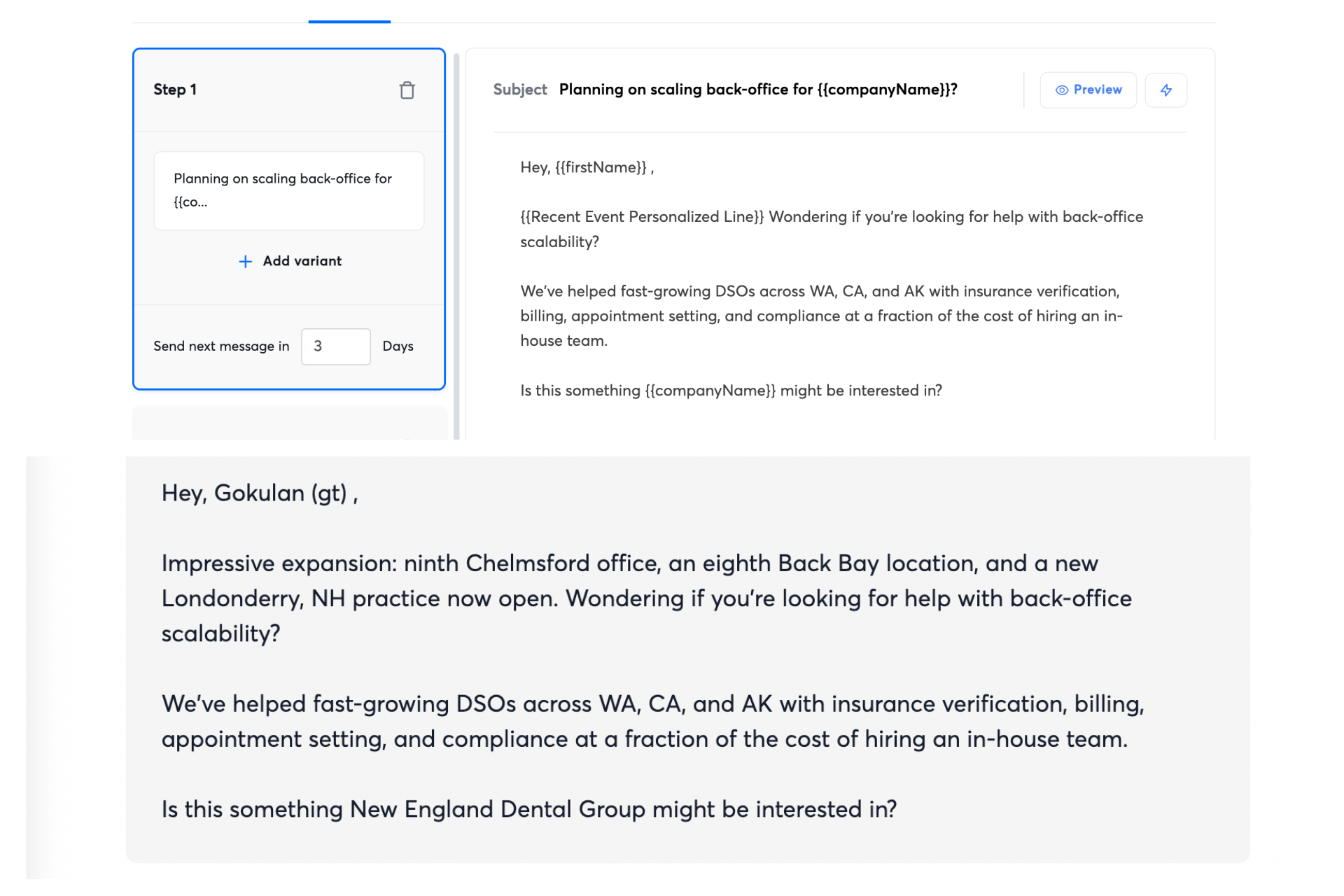 instantly ai assisted email