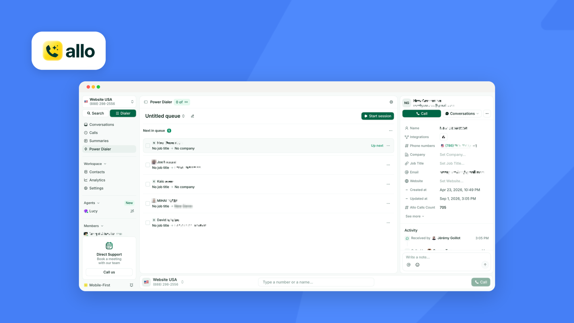 Allo Cold Calling Software