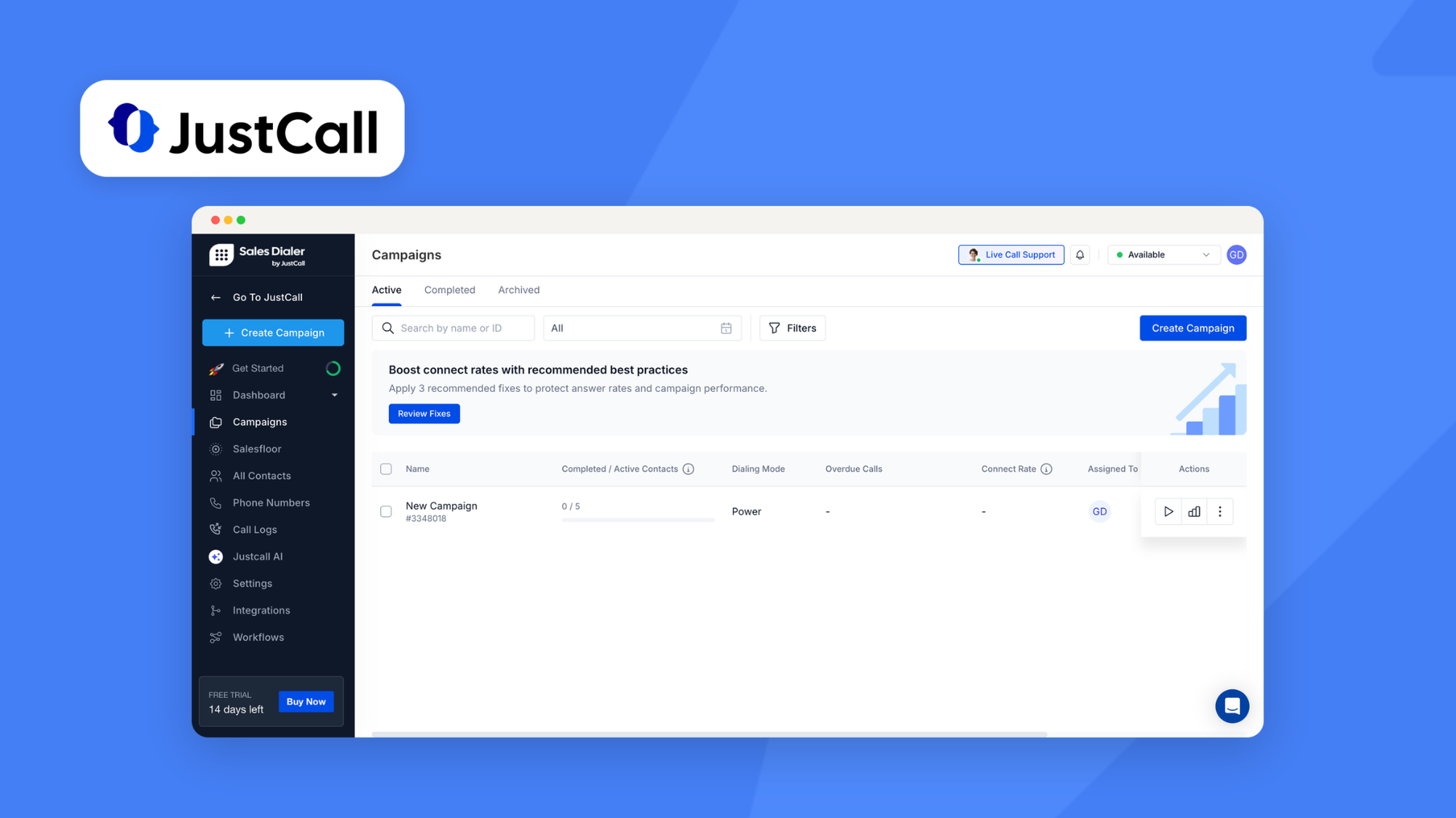 JustCall cold calling