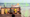 Spectro, a food stand operating out of two shipping containers, overlaid over a photo of the beach, with green patterns