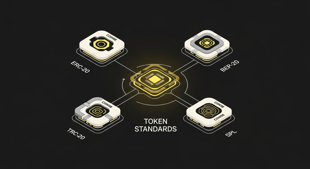 Token Standards 101: ERC-20 vs BEP-20 vs TRC-20 vs SPL Explained