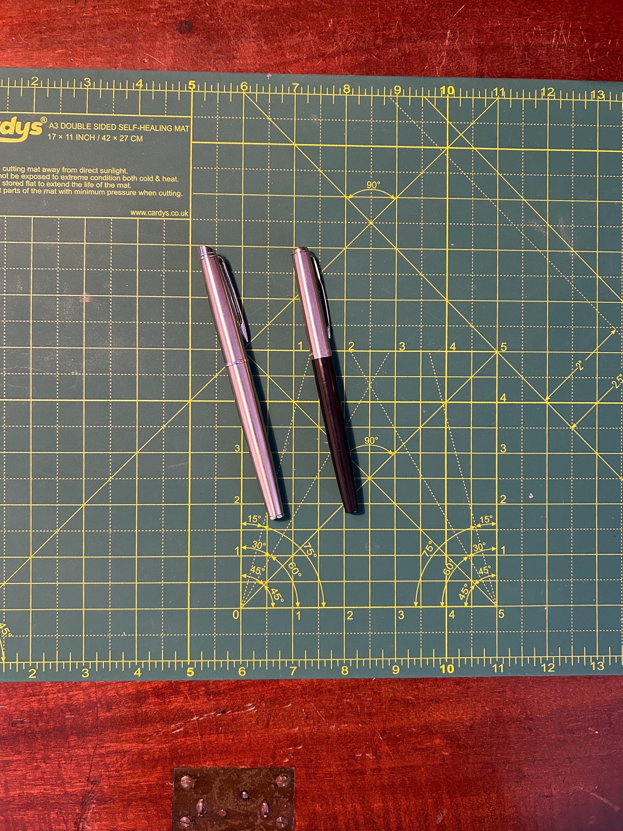 Fountain pens on a table