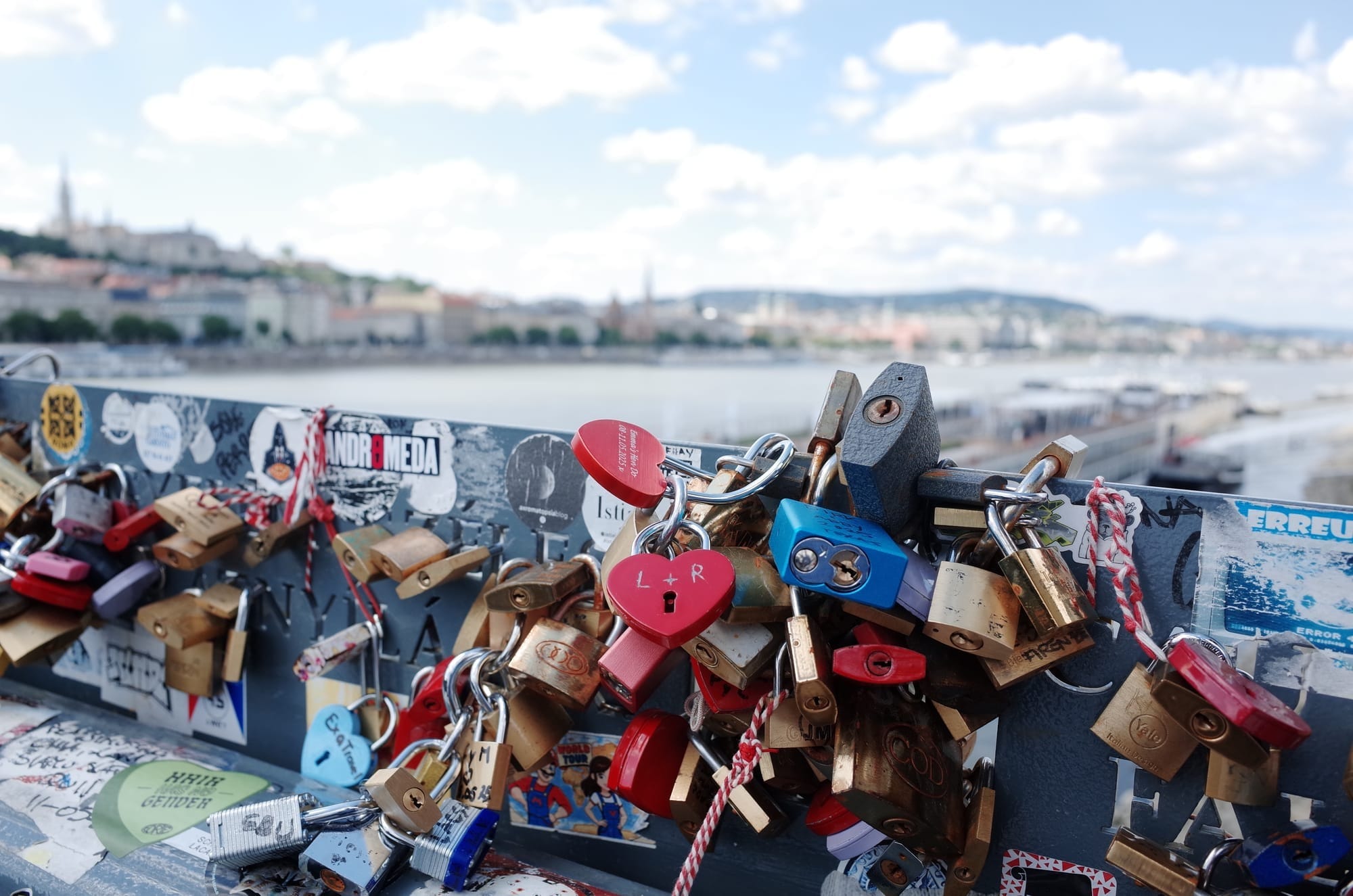 Padlocks on the Chain Bridge, Budapest, Hungary