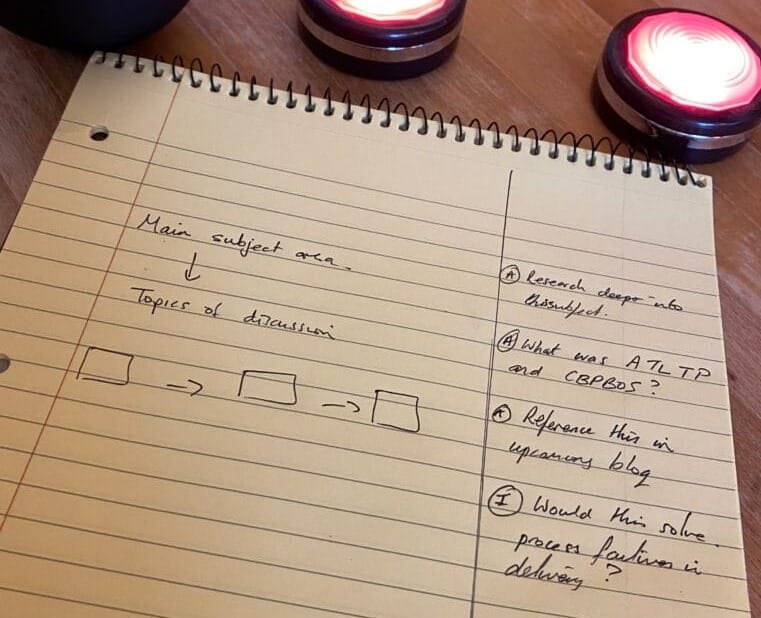Photo showing the Cornell Note Taking Method
