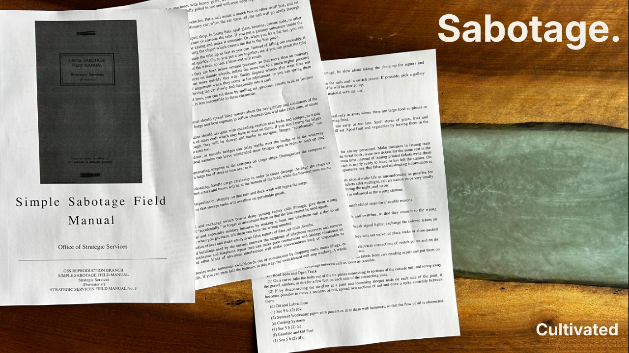A 1944 sabotage manual that looks suspiciously like modern work
