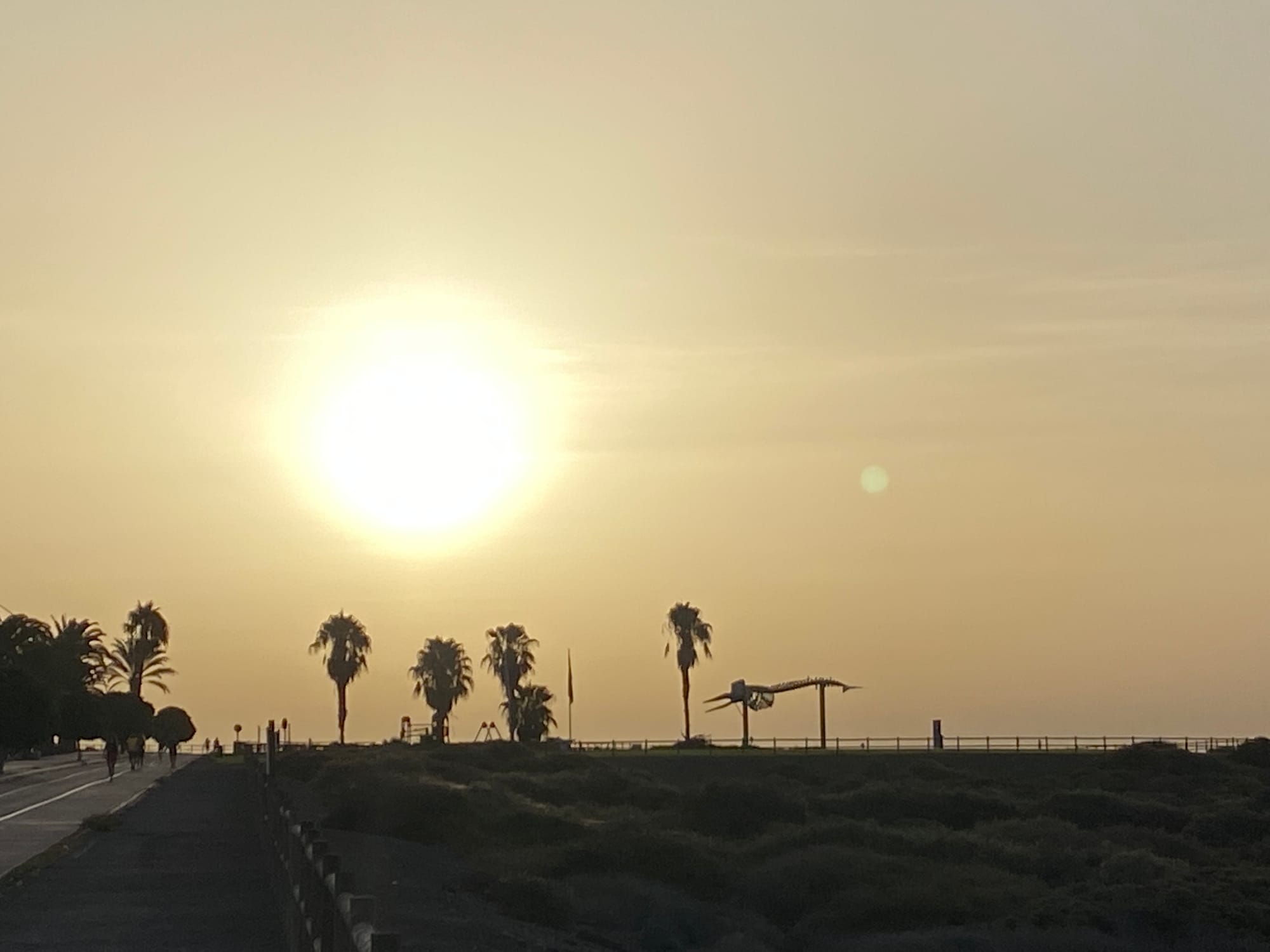 A photo of the sun rising in Spain