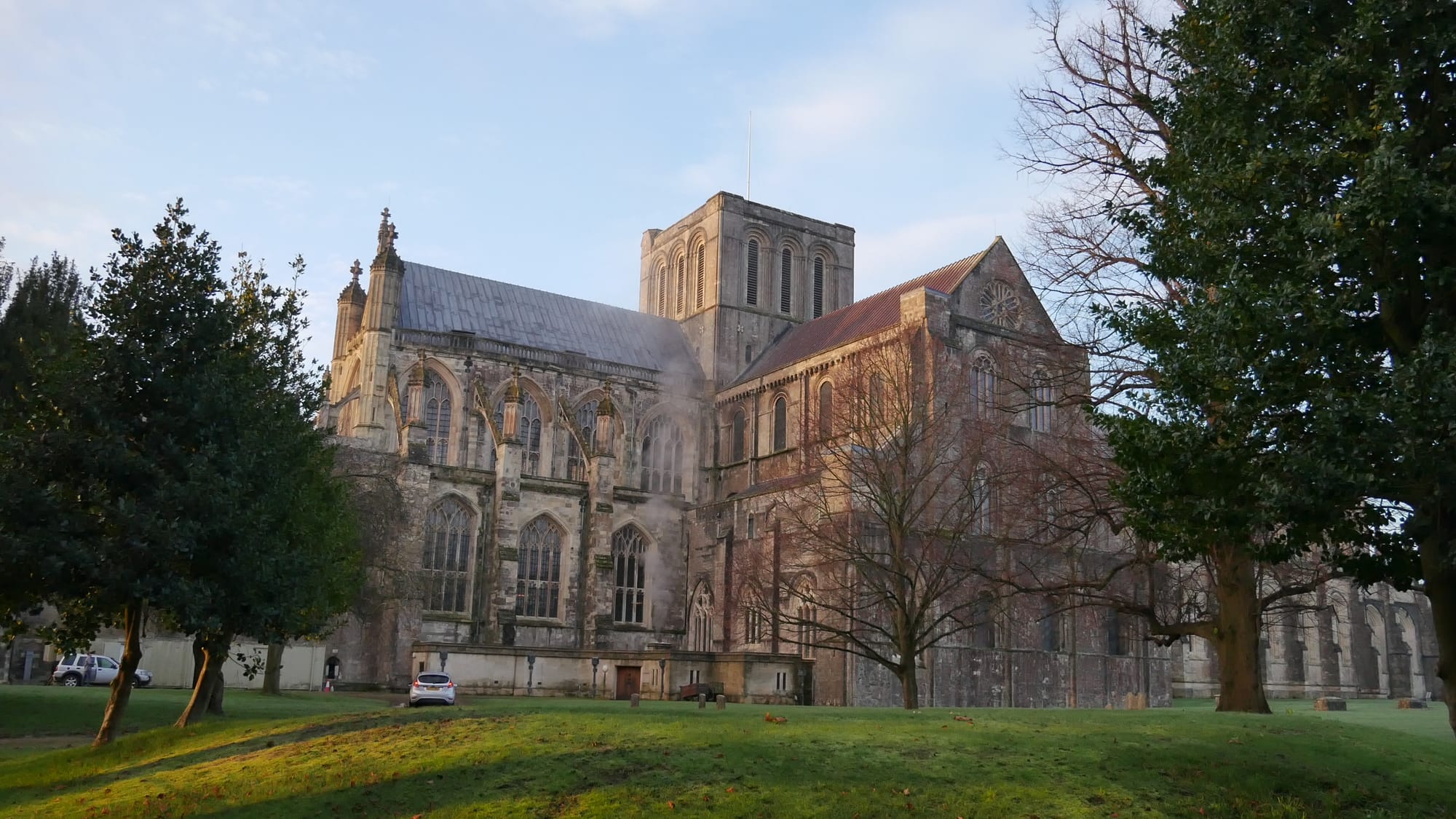 Winchester Cathedral in spring