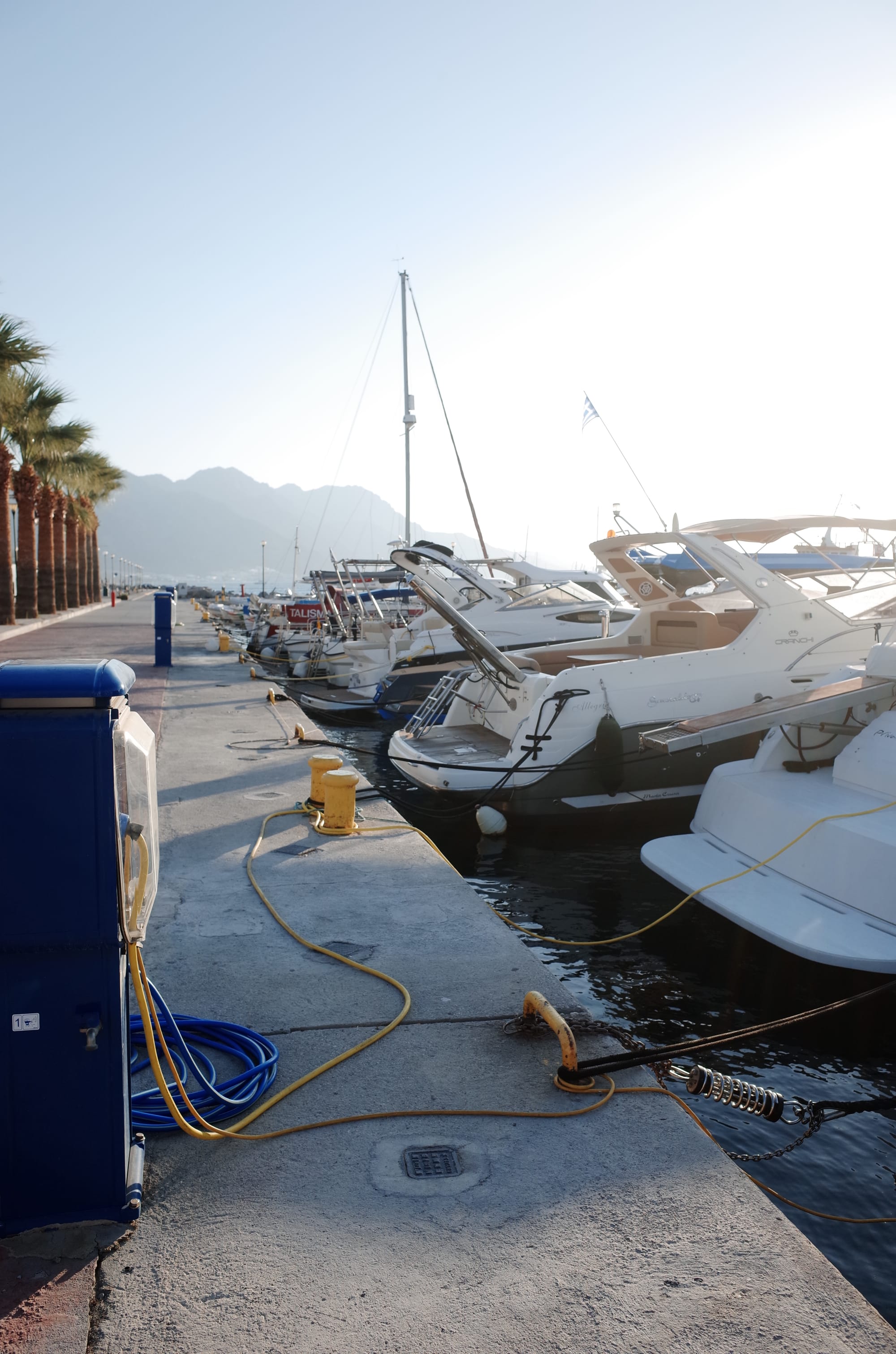 Boats moored in the harbour in Kardamena, Kos