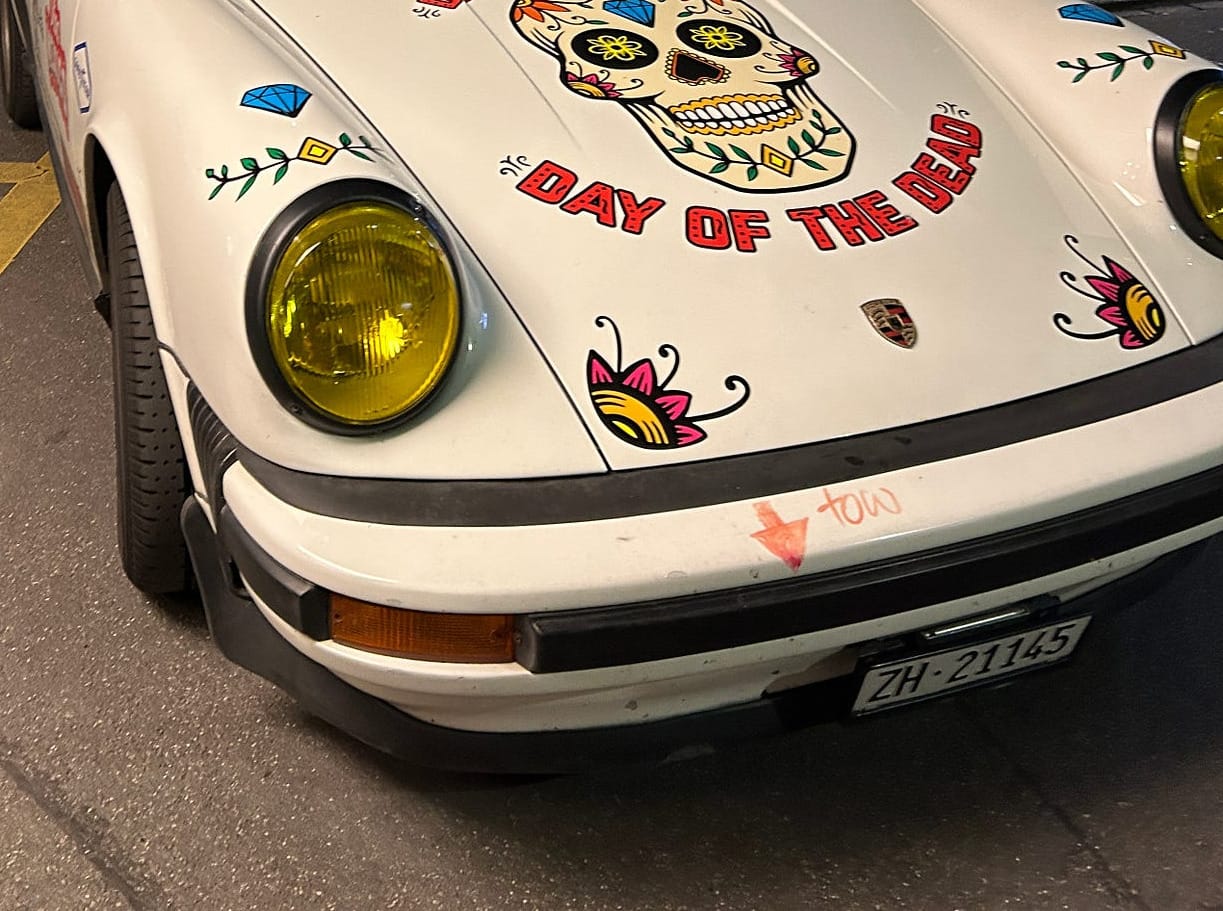 A photograph of an old Porsche 911
