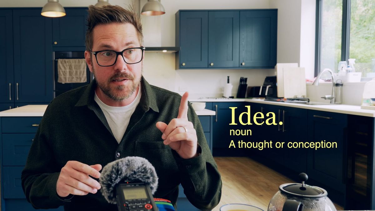 A photo of Rob speaking to camera with the word Idea overlaid.