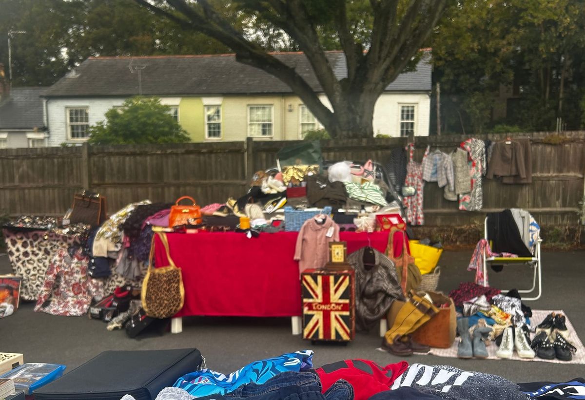 A photo of a stall from a carboot sale
