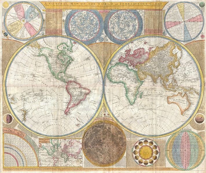 A General Map of the World, or Terraqueouis Globe with all the New Discoveries and Marginal Delineations