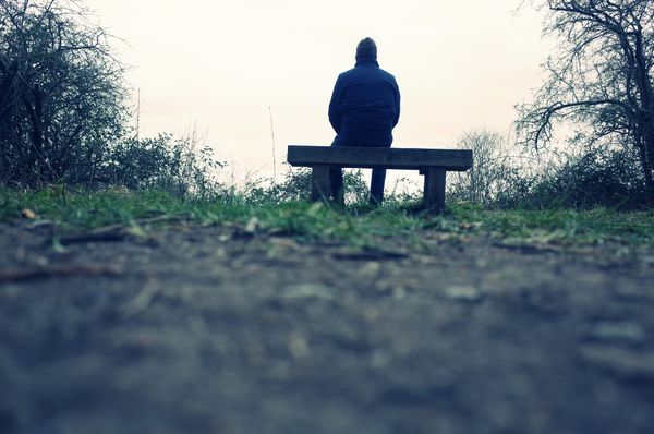Rob Lambert sat on a bench