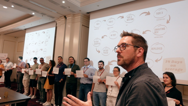 A photo of Rob Lambert facilitating a workshop