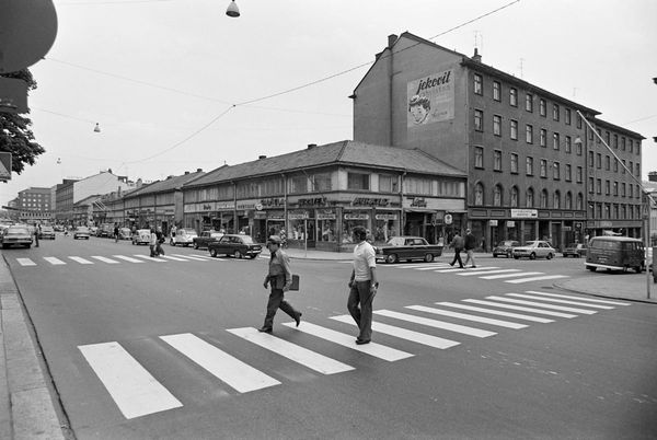 An old photo of people crossing the road - sourced - Finnish Heritage Agency, Finland