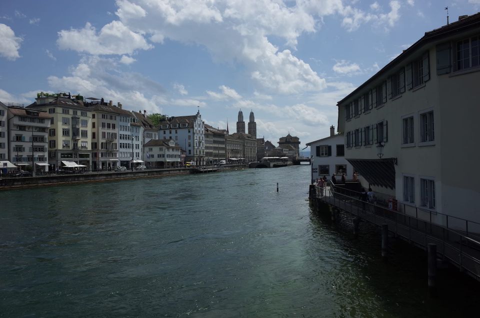 A photo of the River Front in Zurich, Switzerland