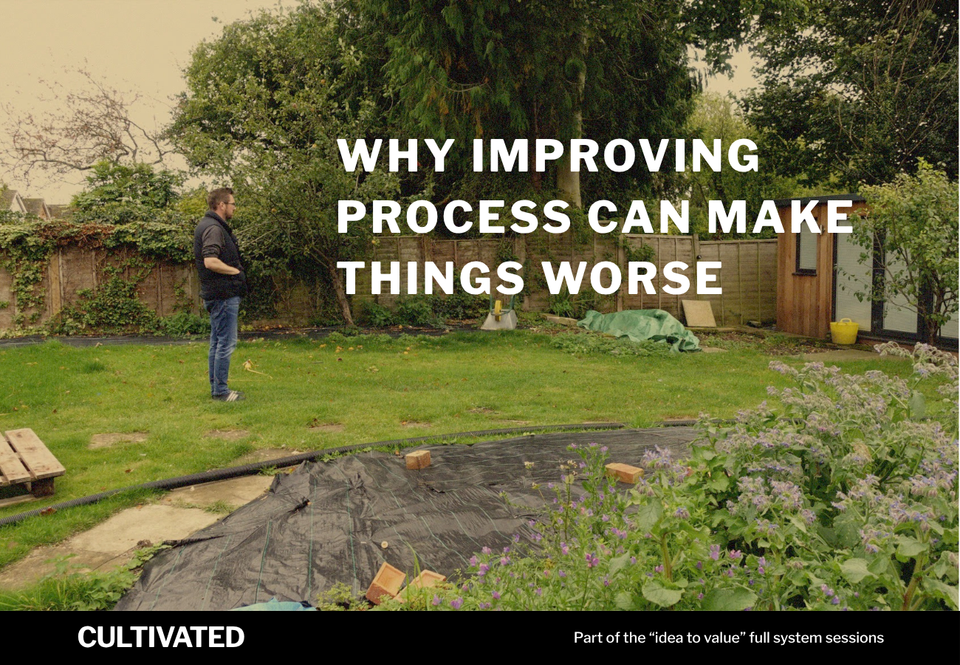 A photo of Rob Lambert stood in a garden with the words overlaid - Why Improving Process Can Make Things Worse