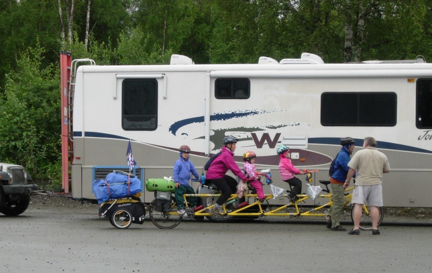 Bicycle built for 5 heads to Denali Park