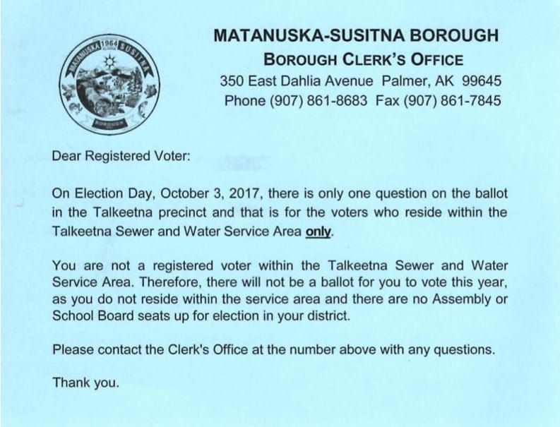 Borough mistakenly tells potential sales tax voters they aren't eligible
