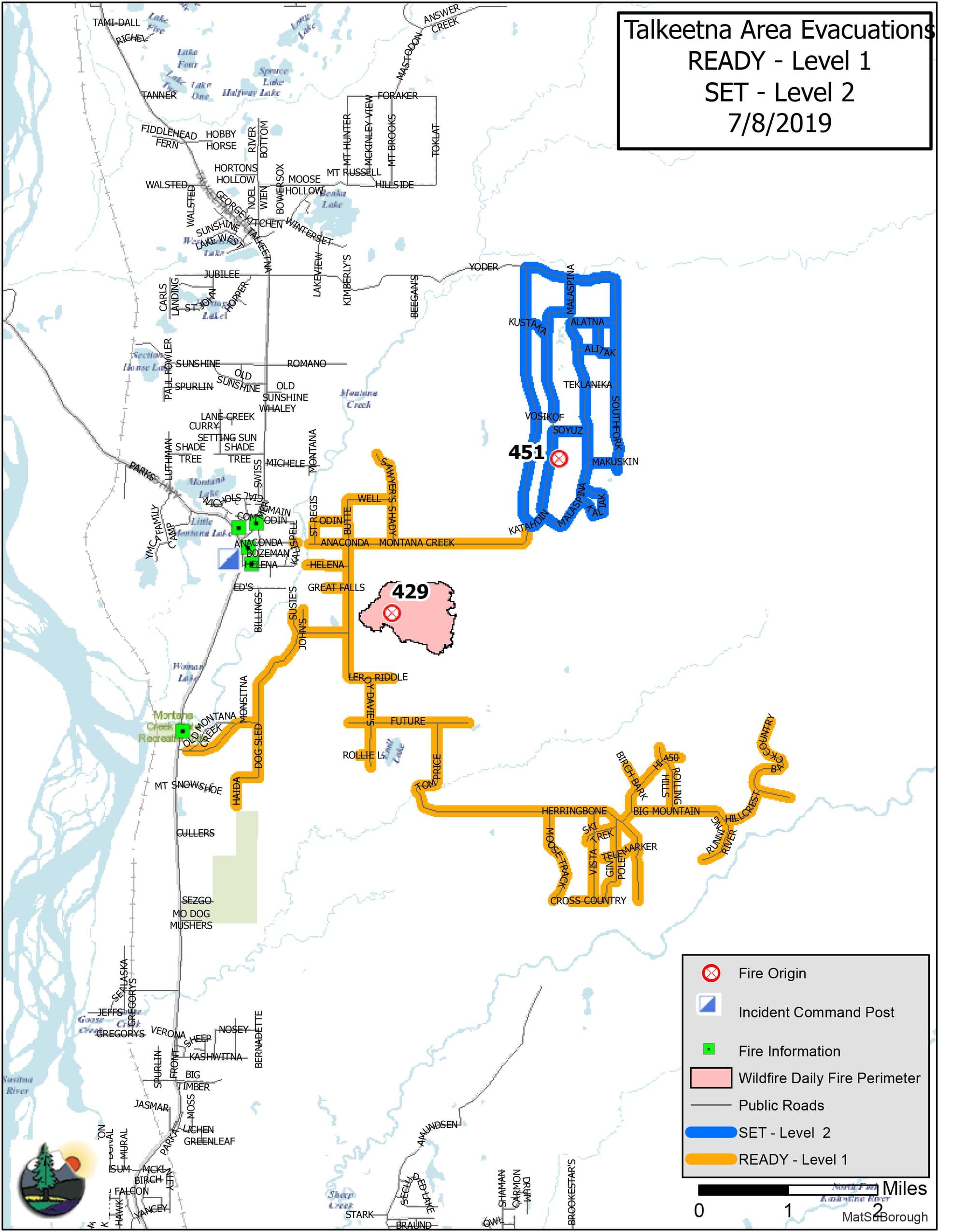 Malaspina and Montana Creek Fire Update for July 8th.