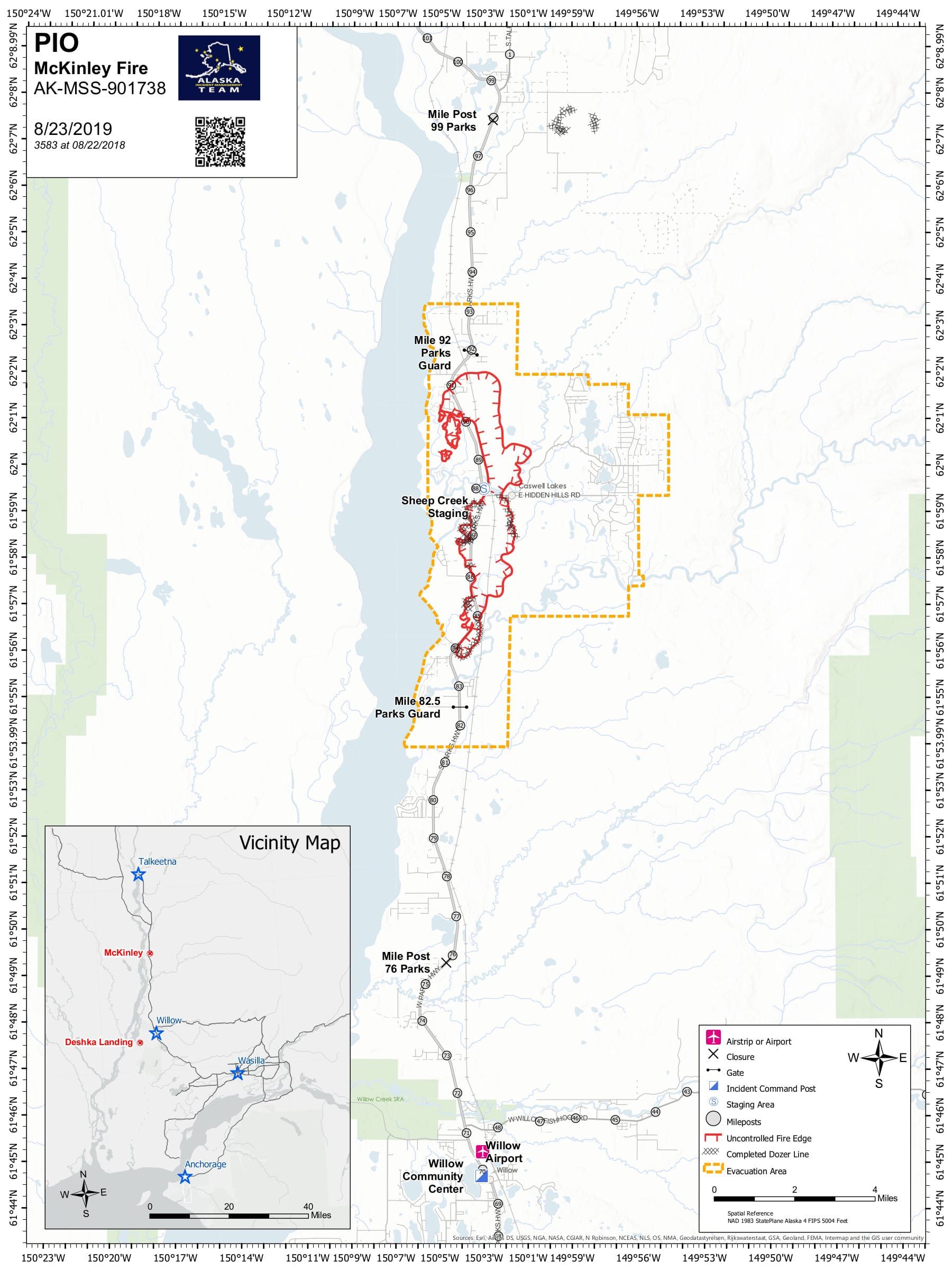 Valley fire updates for the morning of August 23rd