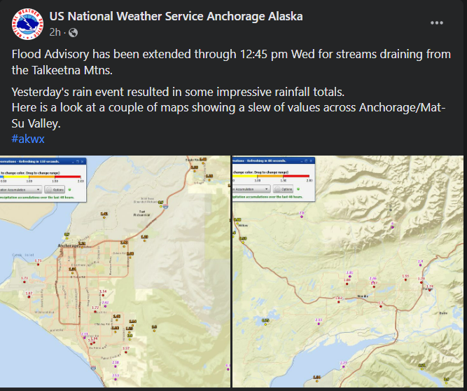 Flood Advisory for Mat-Su Valley