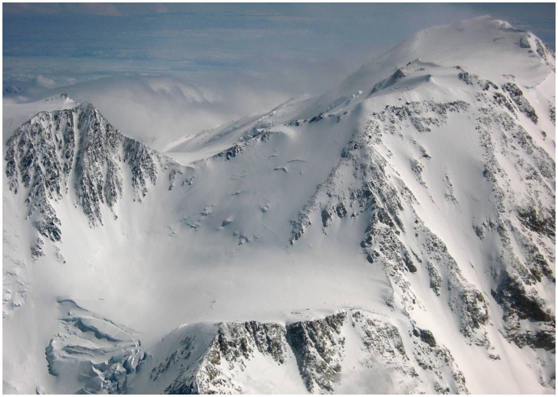 South Summit of Denali in the upper right of the photo. Credit National Park Service