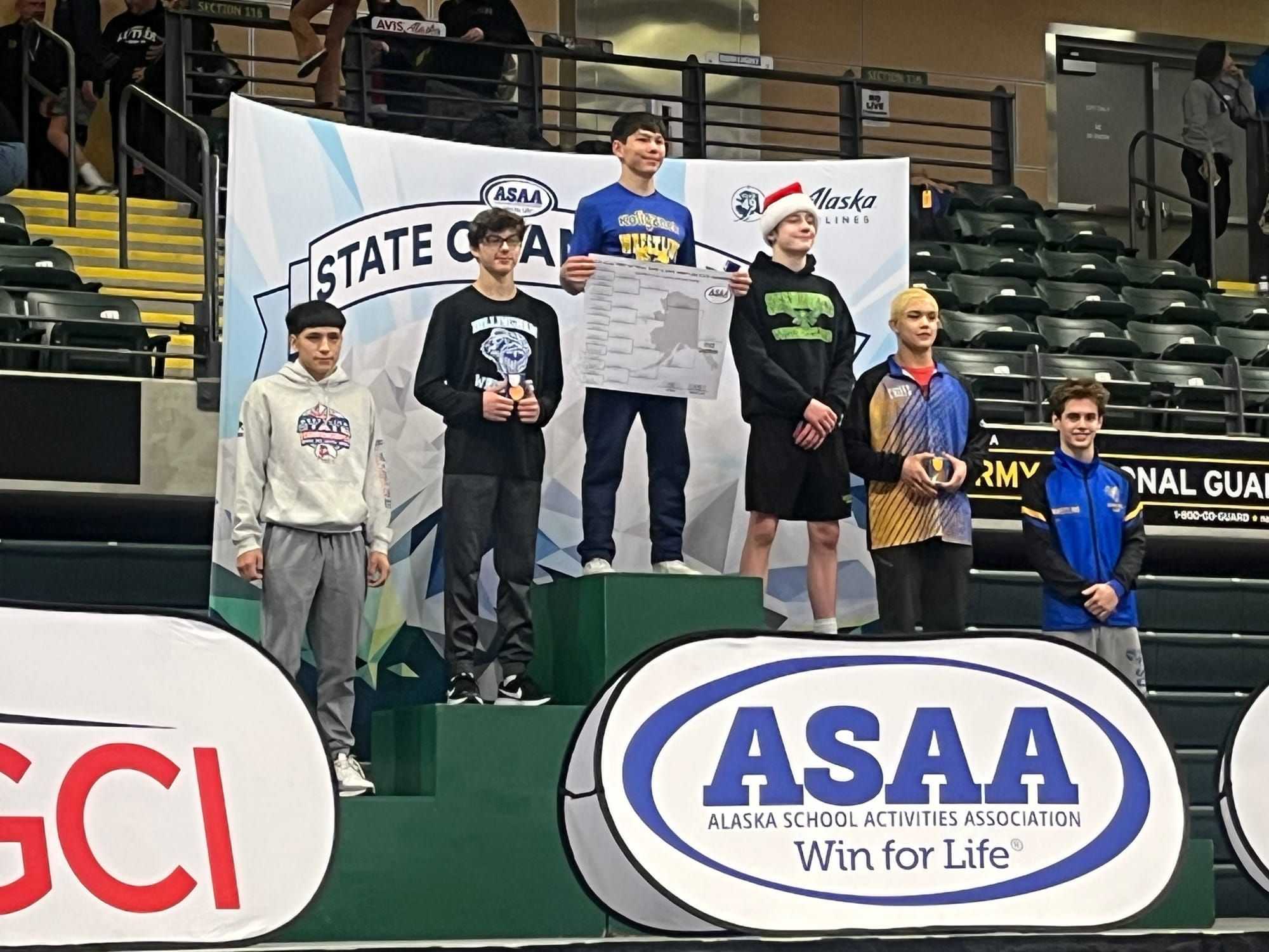Ram Wrestlers Lock Horns at State Tournament