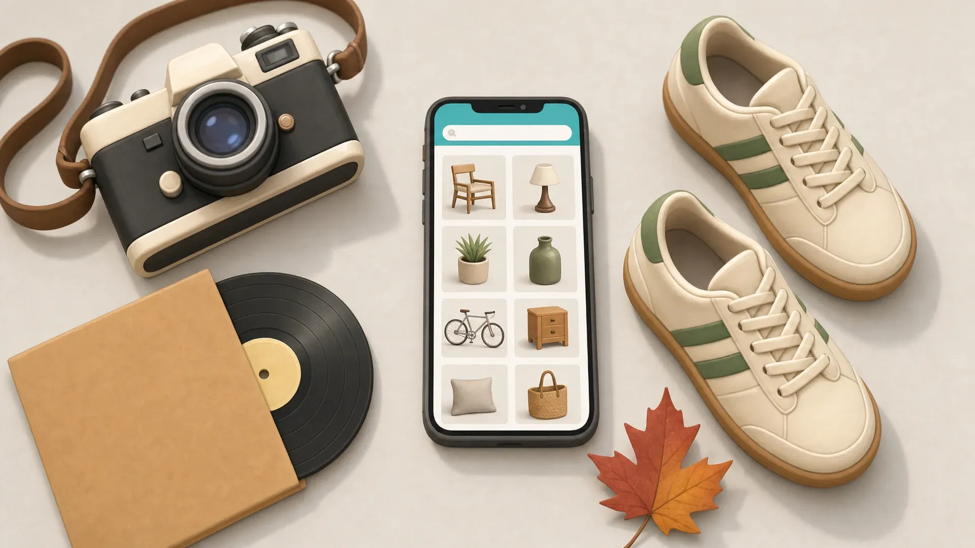 The ShopBroker local marketplace open on a phone, surrounded by a few Toronto and GTA items for sale.