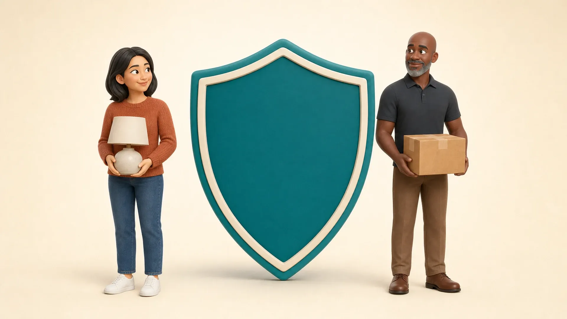 The ShopBroker Promise, shown protecting both a buyer and a seller.