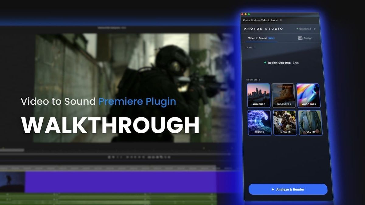 Krotos' Video to Sound Plugin Brings Automated, Human-Recorded Sound Design to Premiere Pro