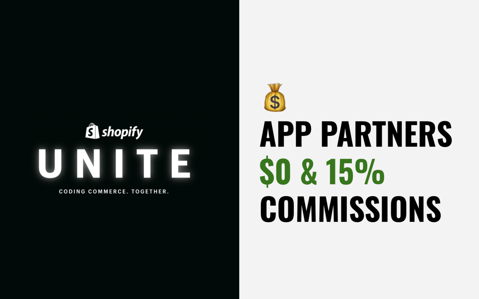 Shopify Unite 2021 Highlights - $0 & 15% Commission, New Theme Marketplace and more