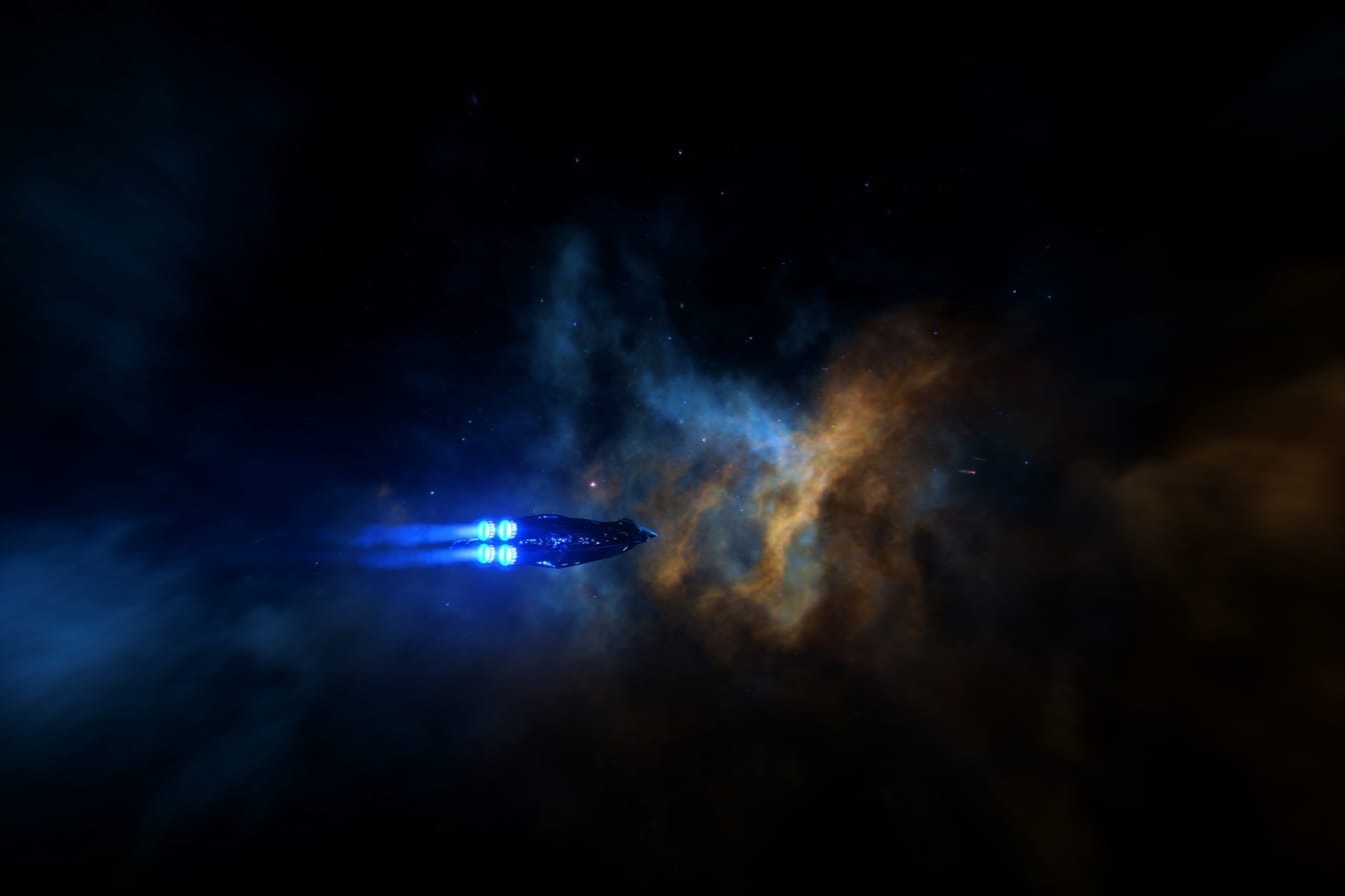 The Silent Void flying through the Orpheum Nebula