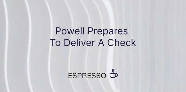 Powell Prepares to Deliver a Check