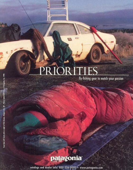 patagonia vintage fly fishing ad, trout bum