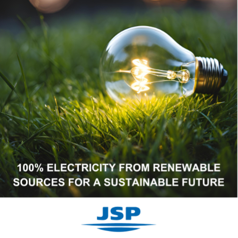 JSP EMEA uses 100% electricity from renewable sources