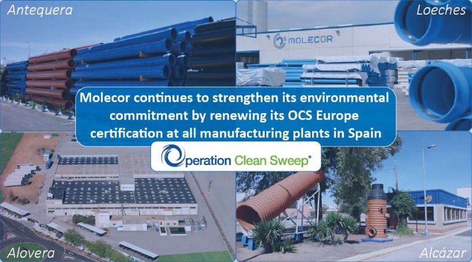 Molecor renews its OCS Europe certification for its manufacturing plants in Spain