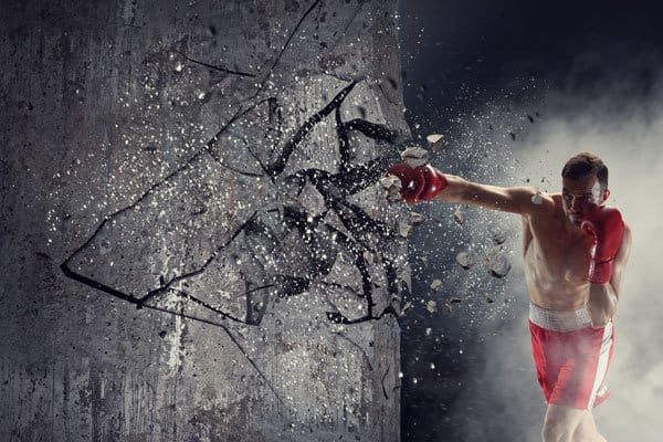 Showing a fighting spirit
