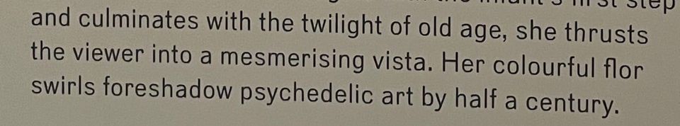 wall text fragment from the Hilma af Klint show at Grand Palais