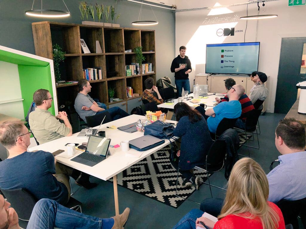 Mitchell talks to the room