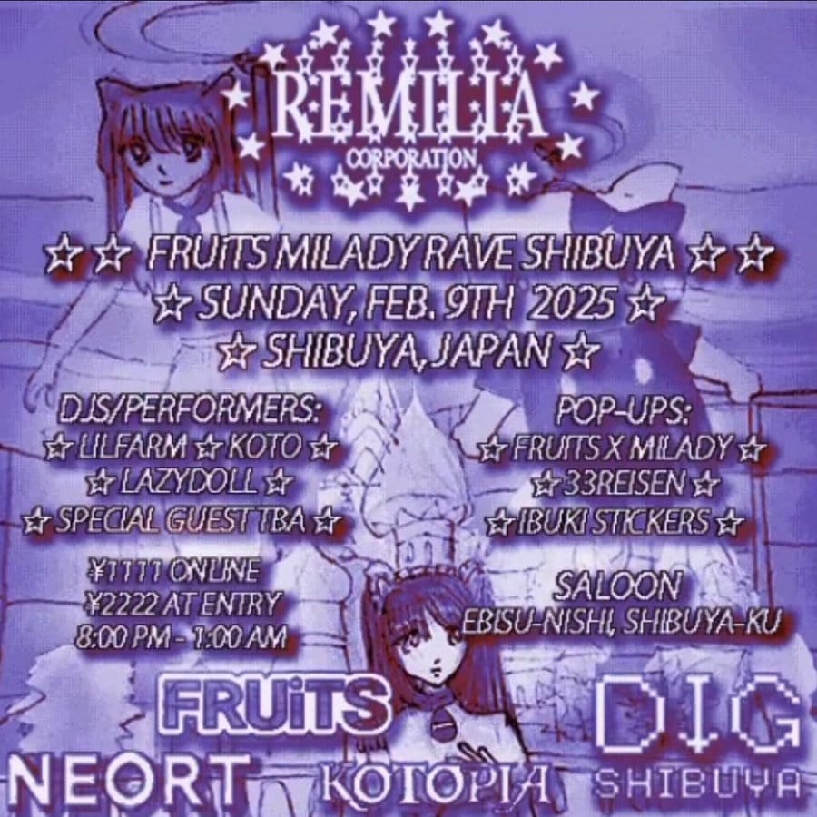 02/2025 Tokyo: FRUiTS x Remilia Rave Shibuya