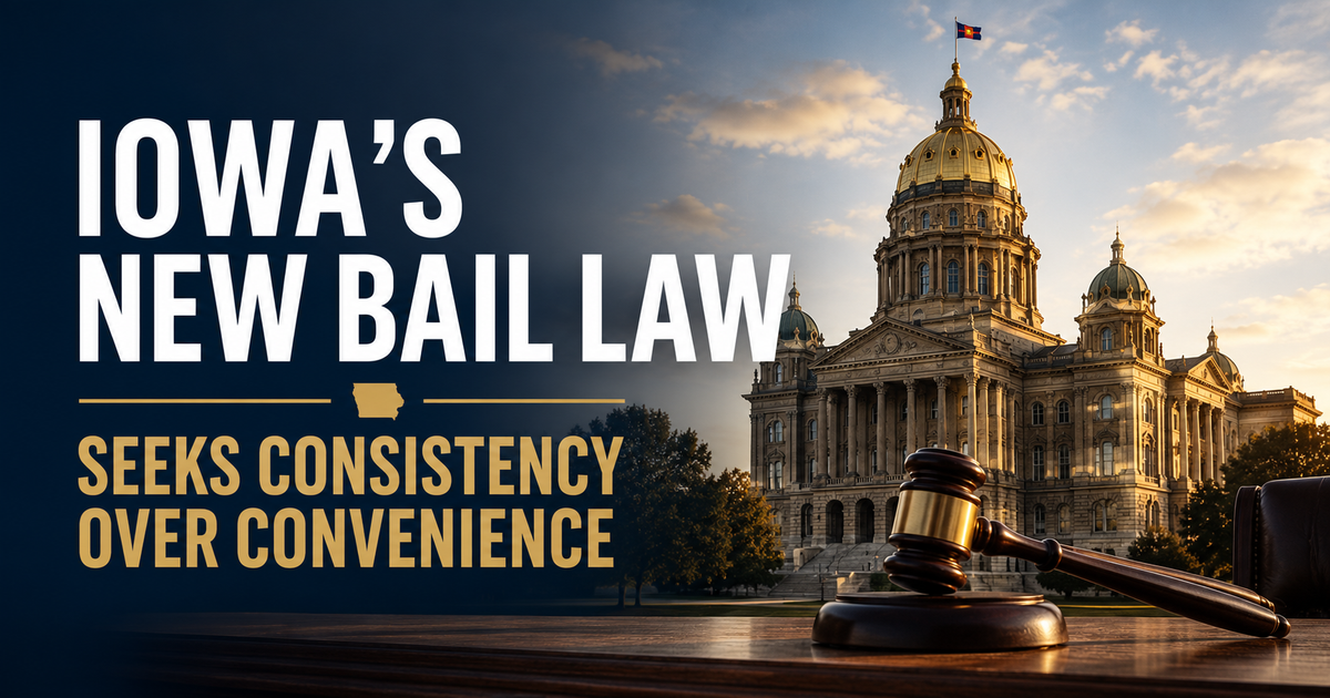 Iowa’s New Bail Law Seeks Consistency Over Convenience